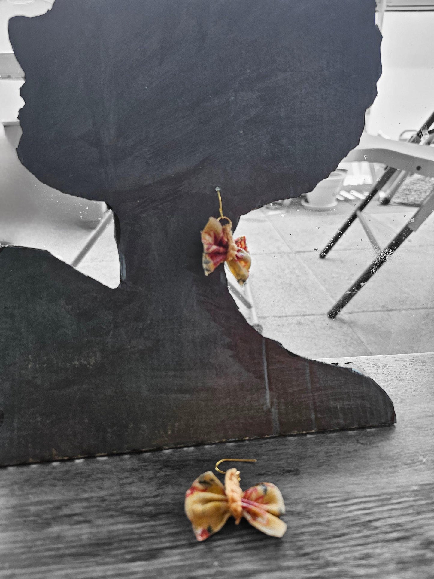 Wet Look Butterfly Knot Earrings