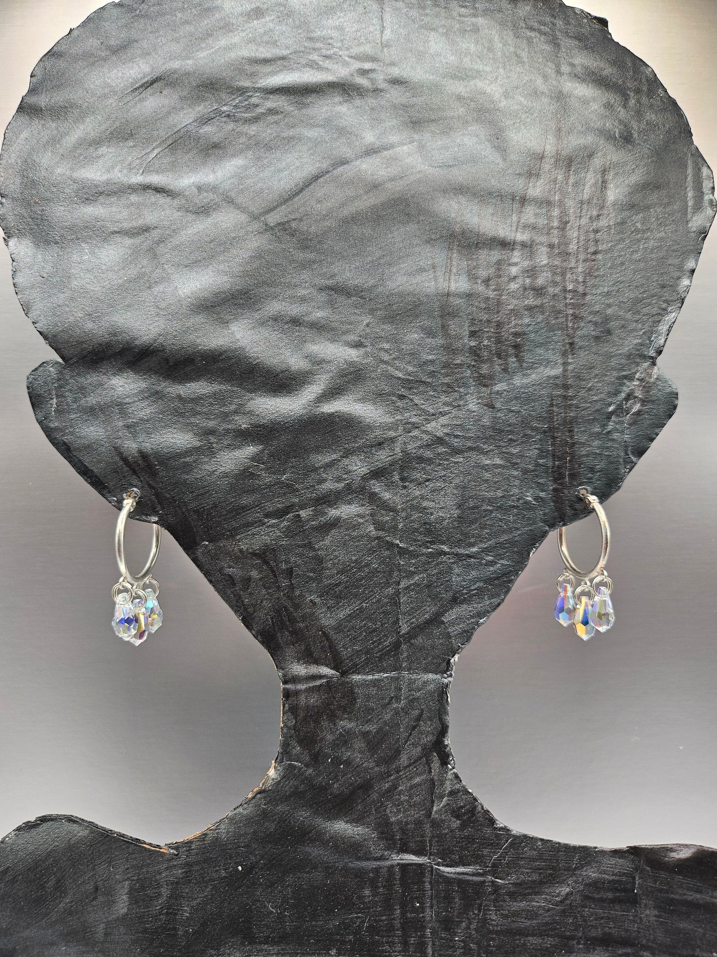 3 Hoop Earrings with Swarovski Crystals - Pure Elegance