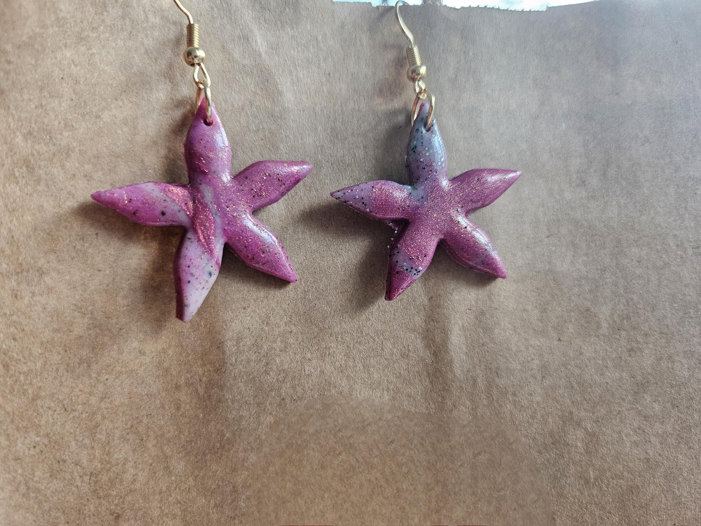 Handmade Pink Star Earrings - Handmade Jewelry