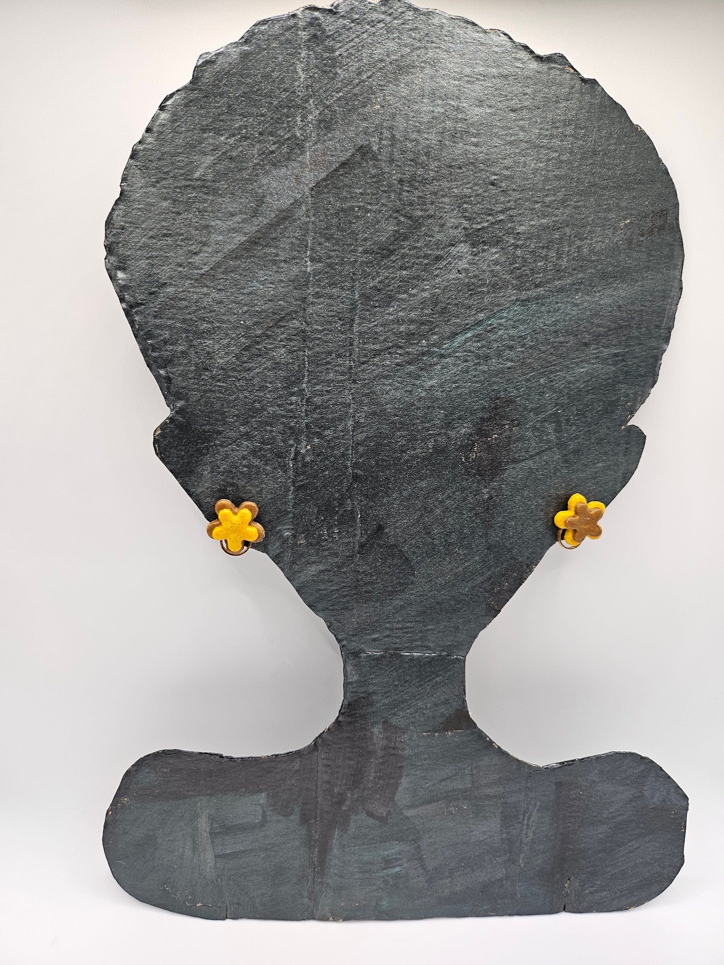 Small yellow and brown ear jewels