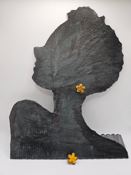 Small yellow and brown ear jewels