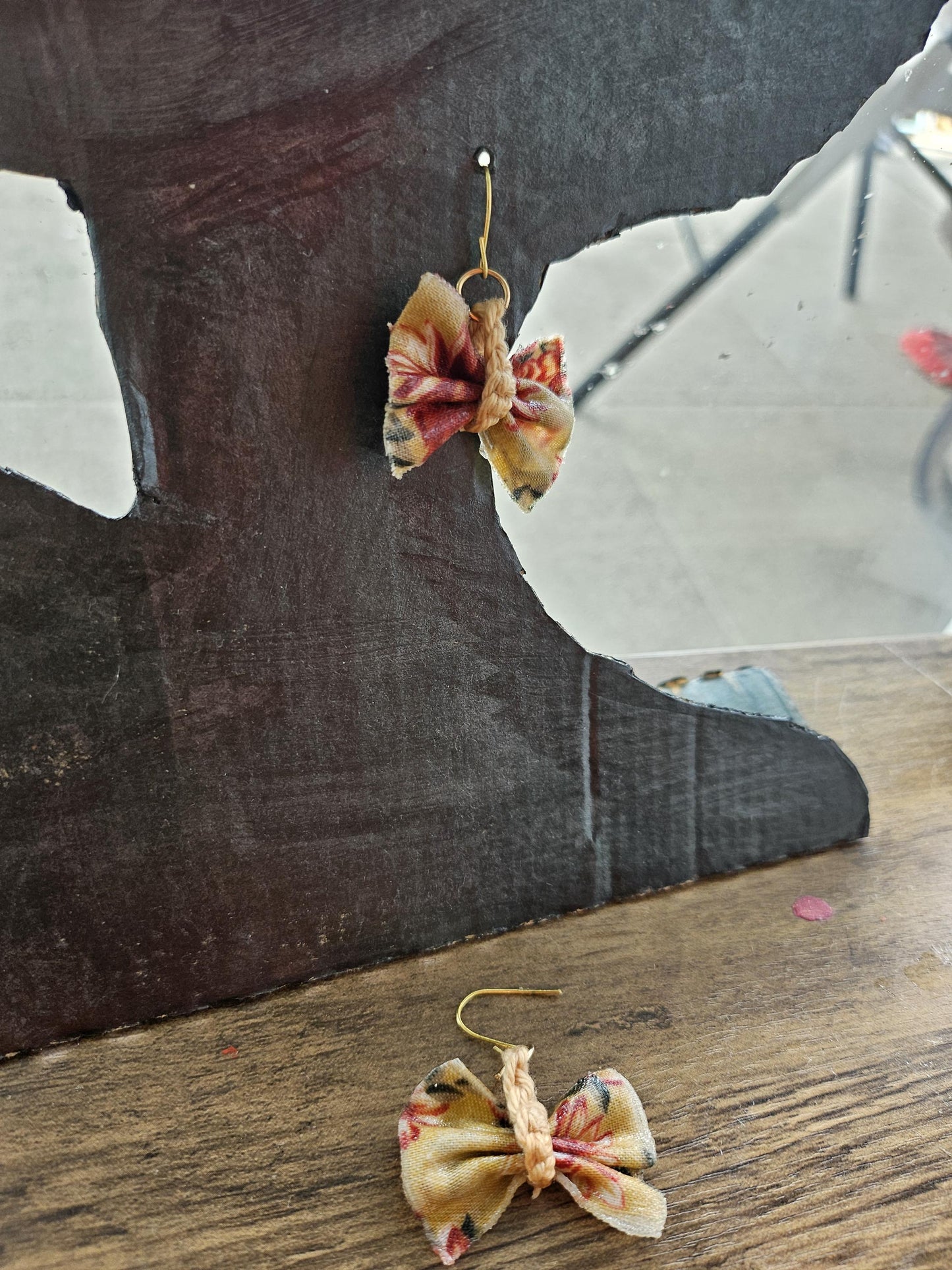 Wet Look Butterfly Knot Earrings