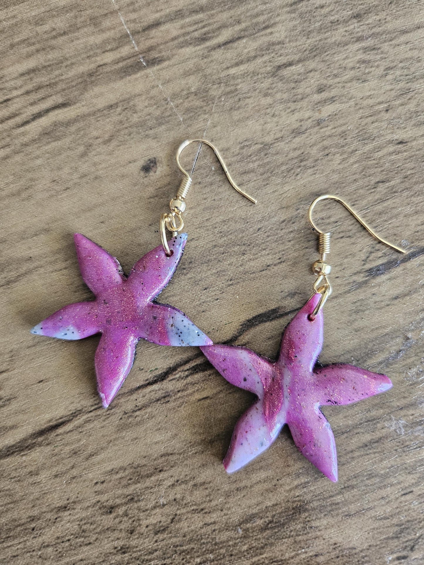 Handmade Pink Star Earrings - Handmade Jewelry