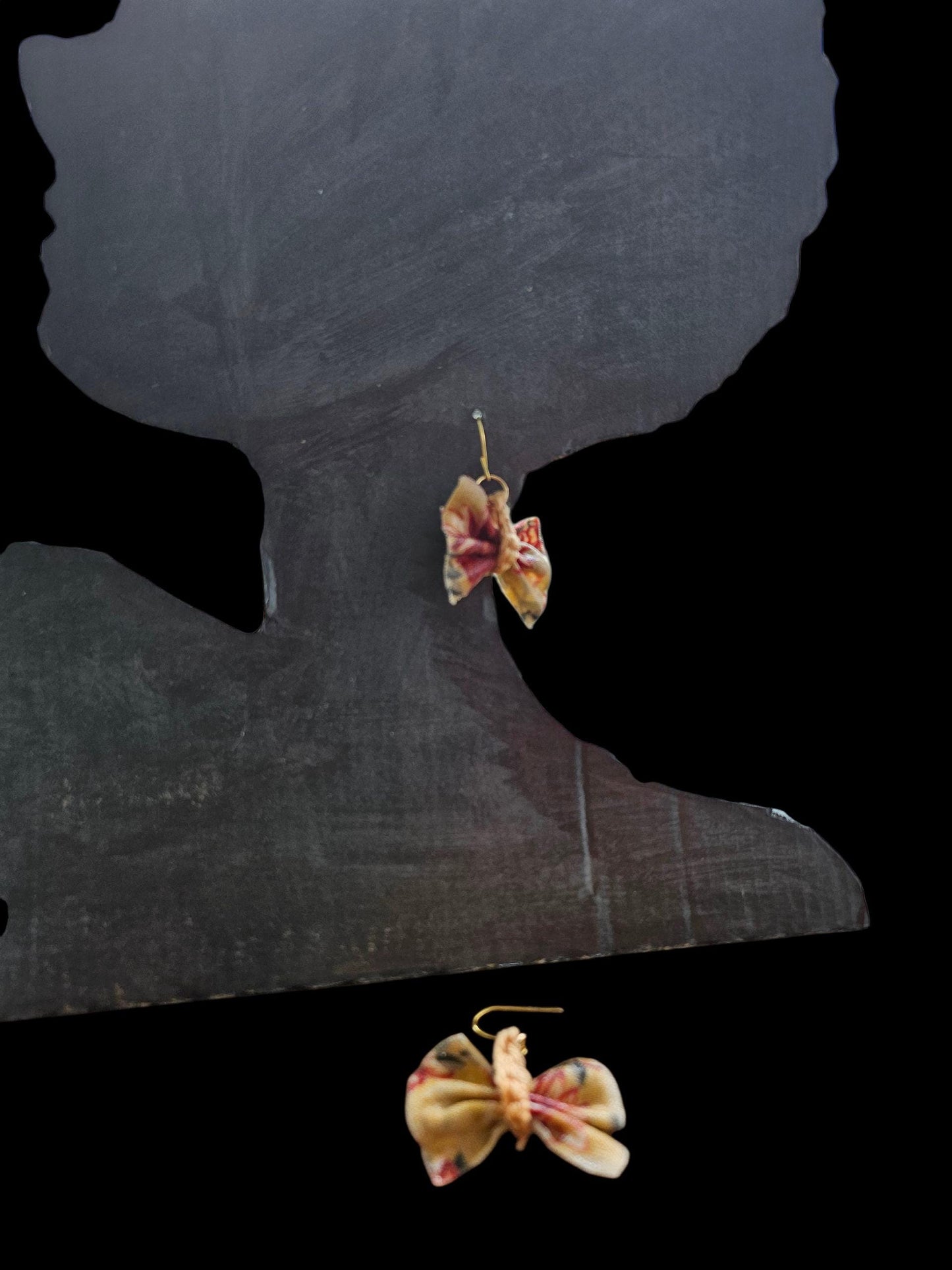 Wet Look Butterfly Knot Earrings