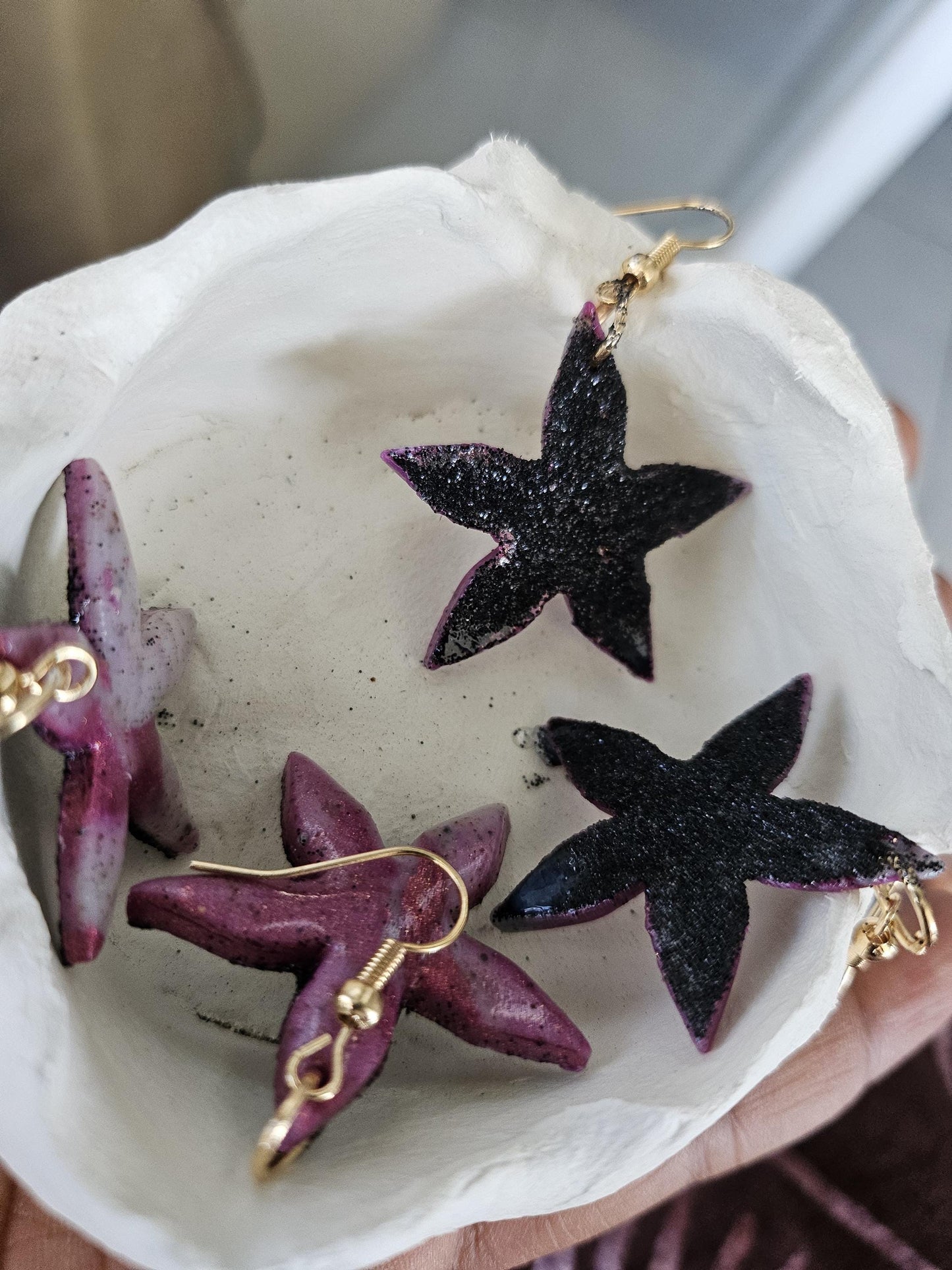 Handmade Pink Star Earrings - Handmade Jewelry