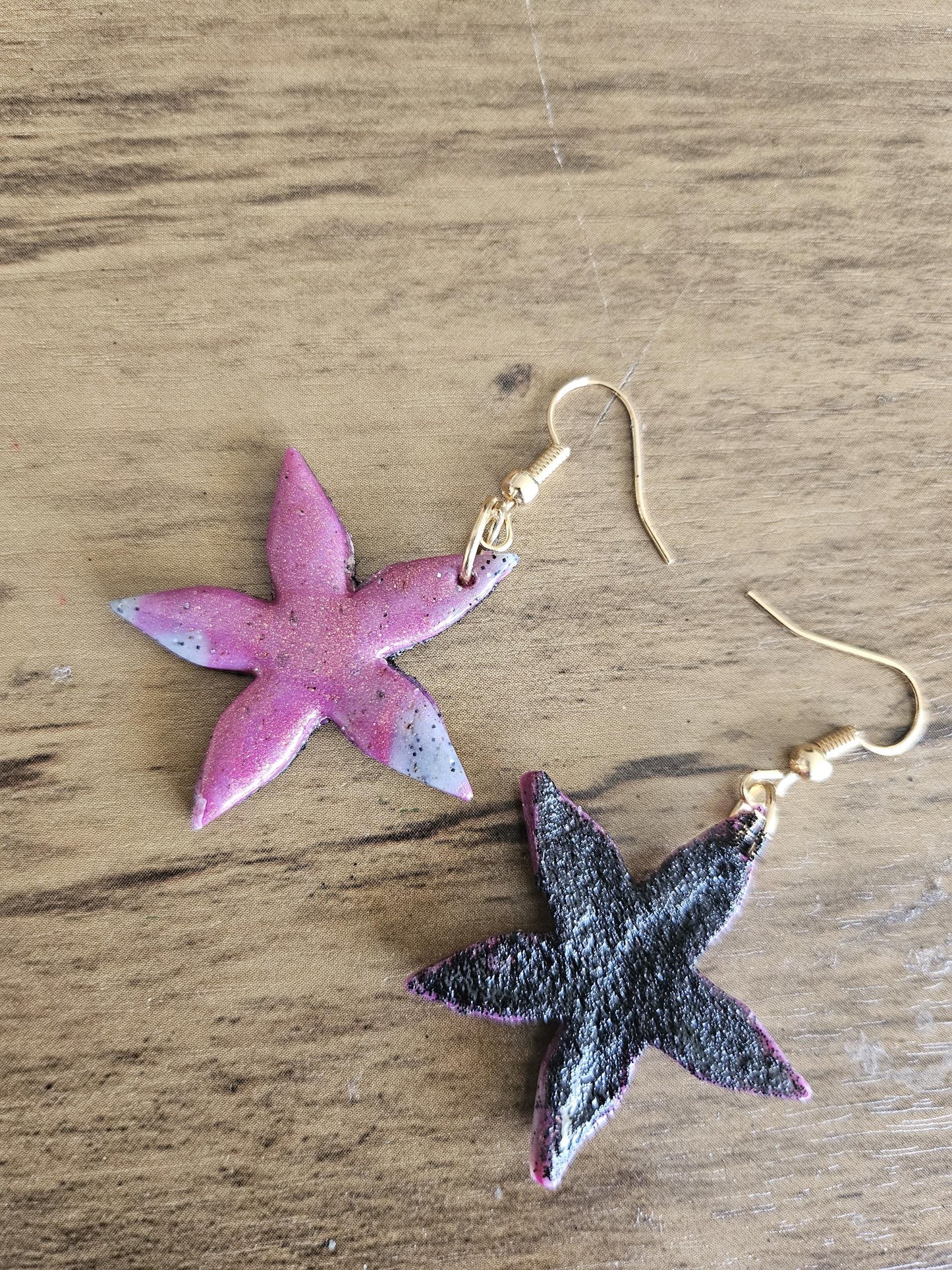 Handmade Pink Star Earrings - Handmade Jewelry