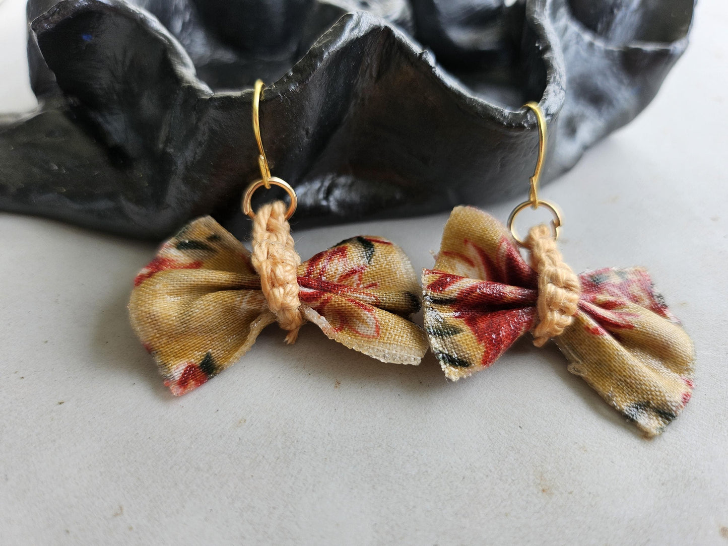 Wet Look Butterfly Knot Earrings