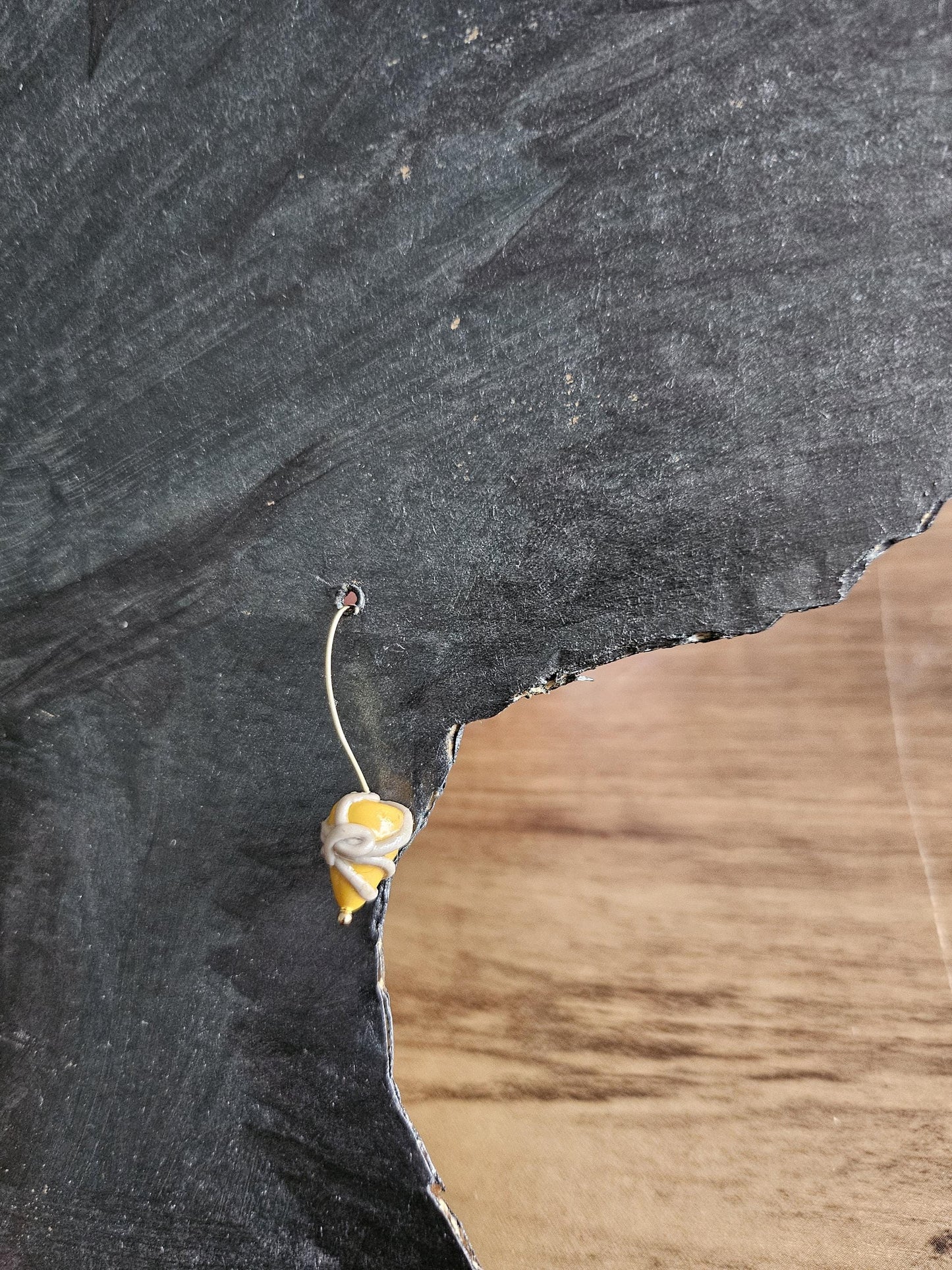 Small yellow and gray cluster earrings