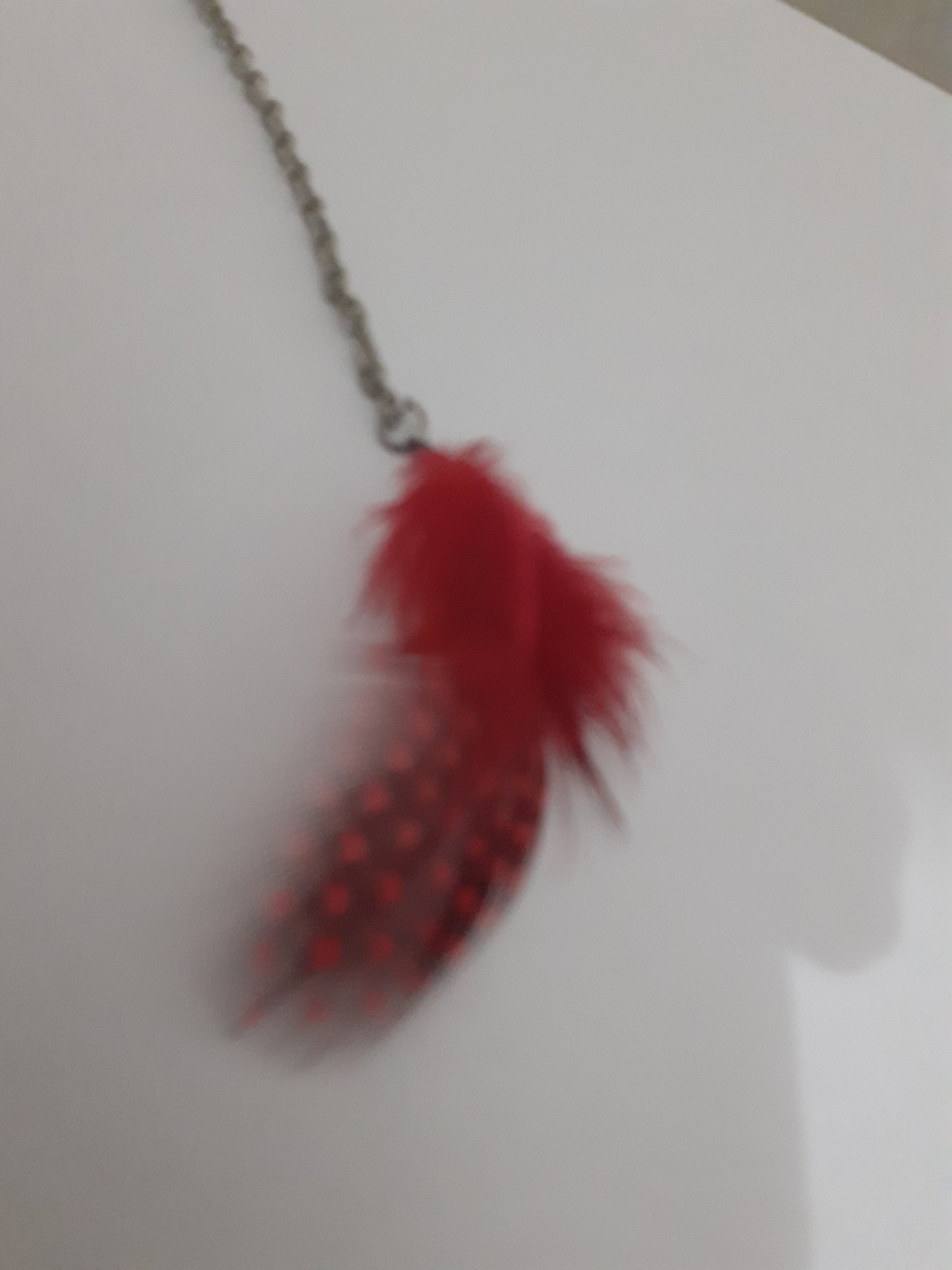 Mono Silver and Red Feather Earrings 💫 Authentic Beauty