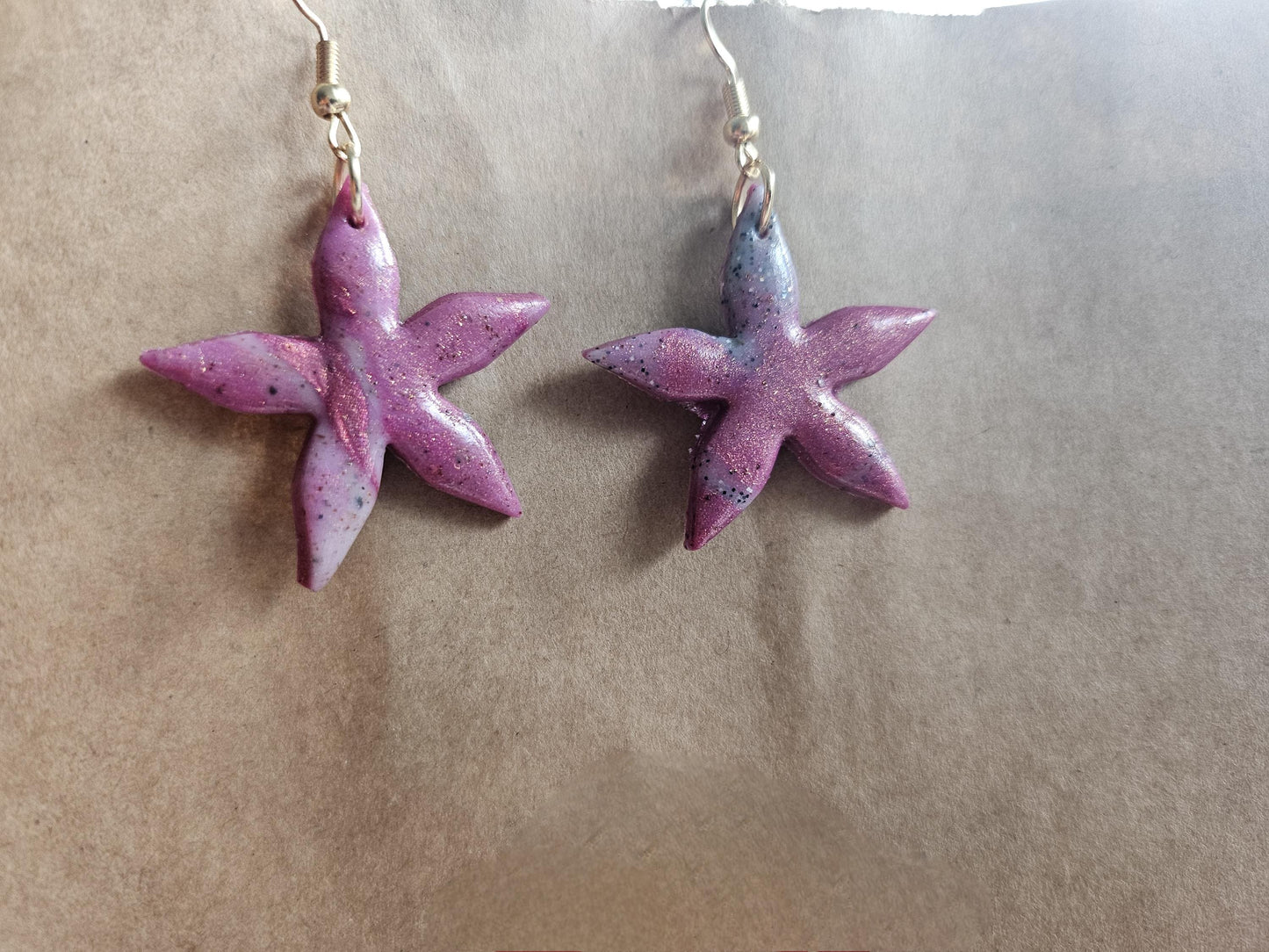 Handmade Pink Star Earrings - Handmade Jewelry