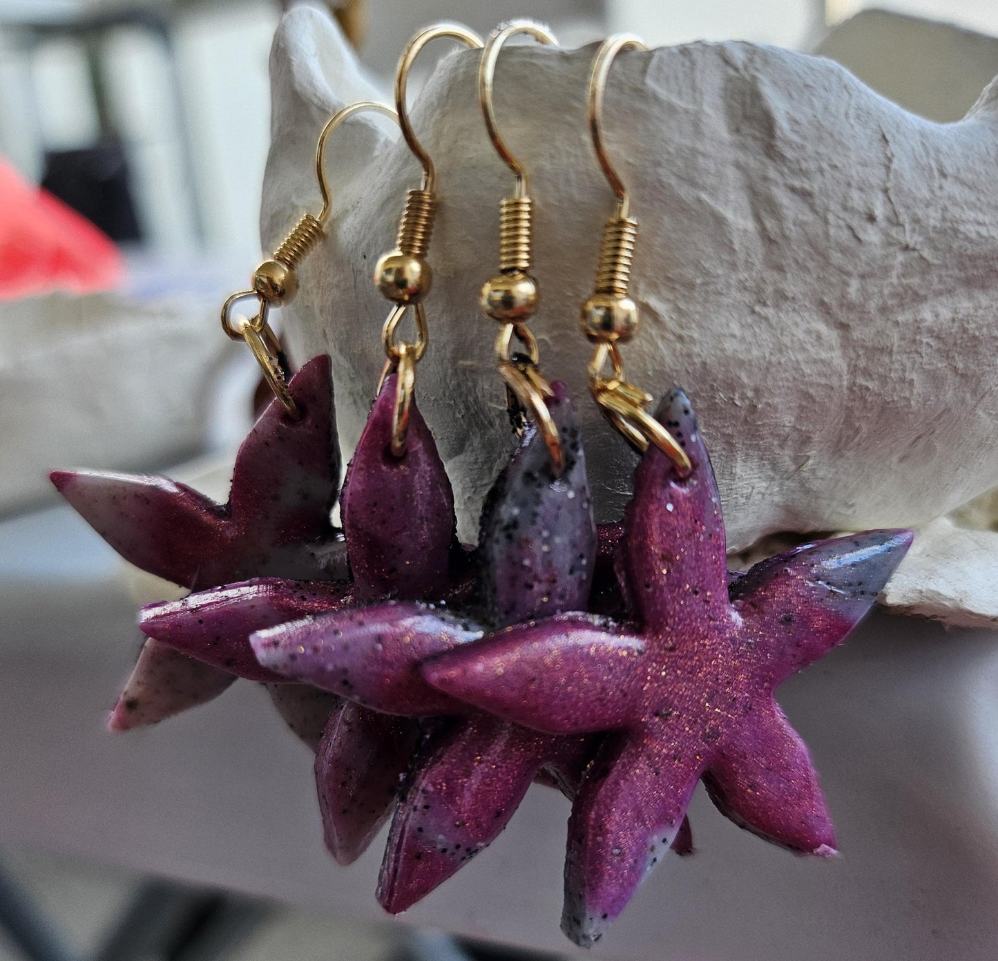 Handmade Pink Star Earrings - Handmade Jewelry