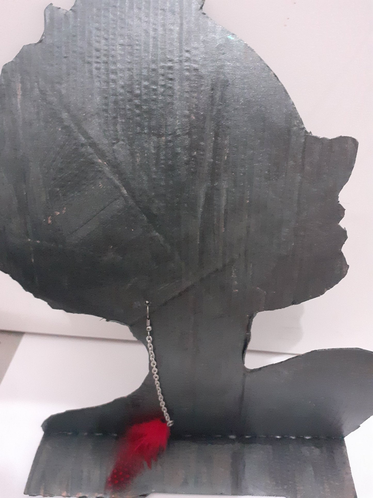 Mono Silver and Red Feather Earrings 💫 Authentic Beauty