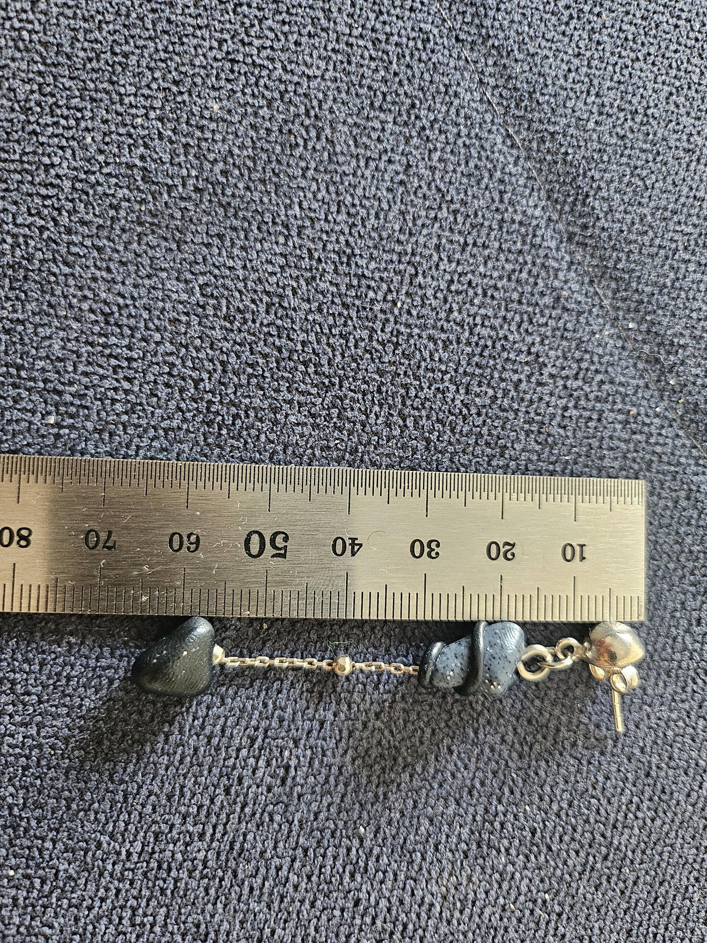 Blue pearl drop earrings