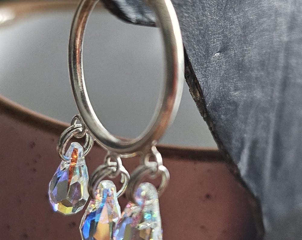3 Hoop Earrings with Swarovski Crystals - Pure Elegance