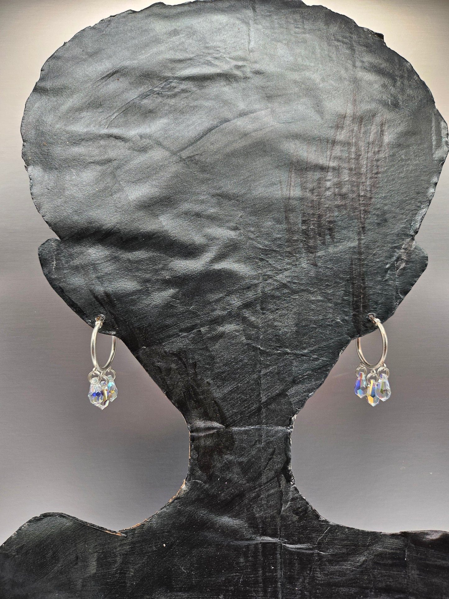 3 Hoop Earrings with Swarovski Crystals - Pure Elegance