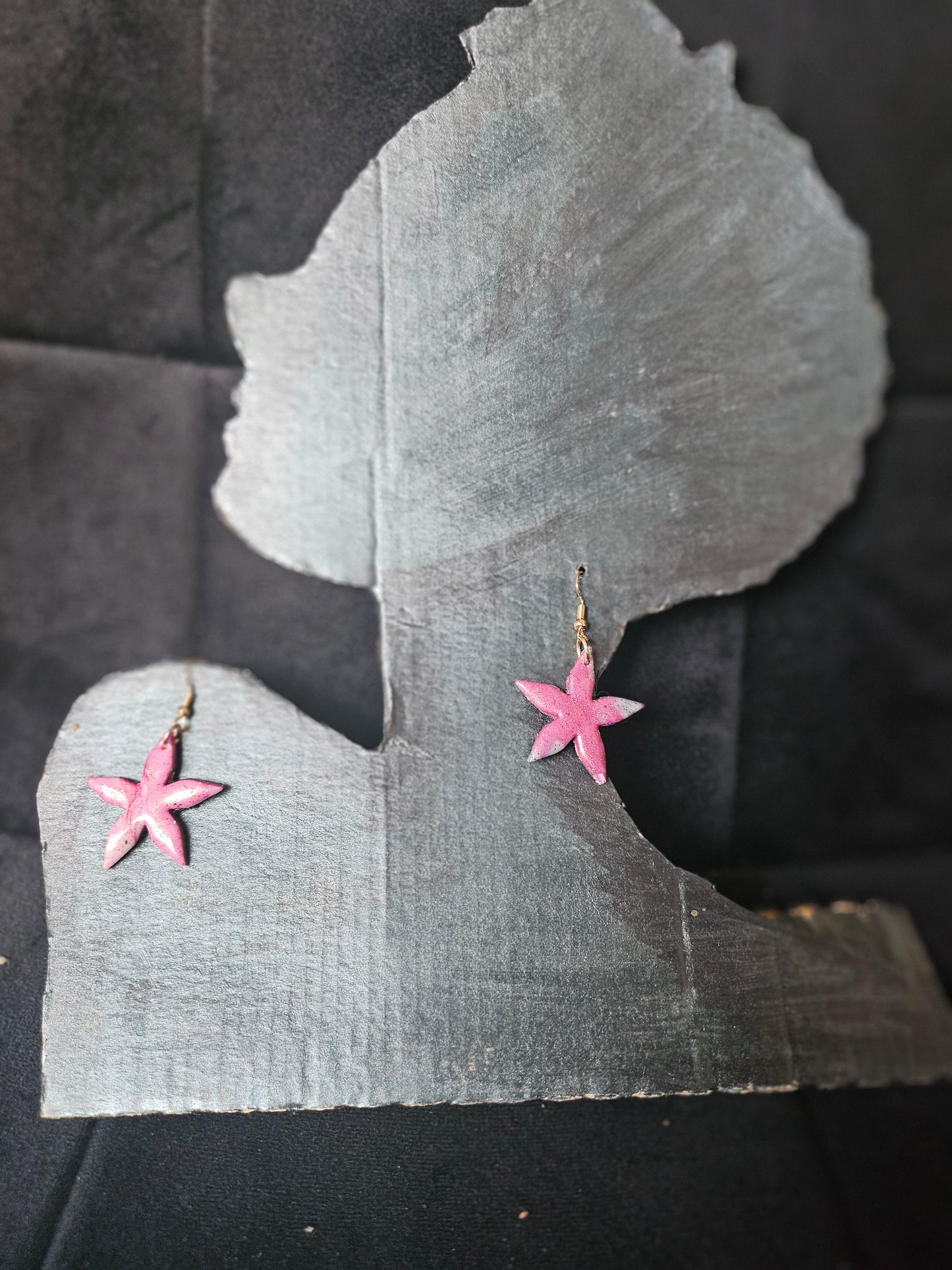 Handmade Pink Star Earrings - Handmade Jewelry