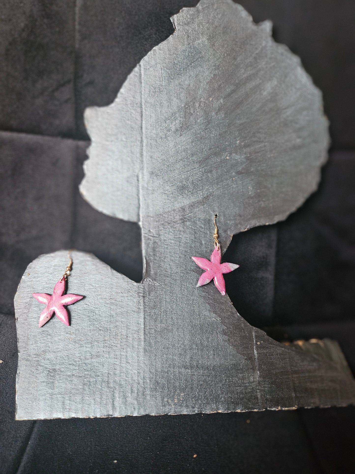 Handmade Pink Star Earrings - Handmade Jewelry