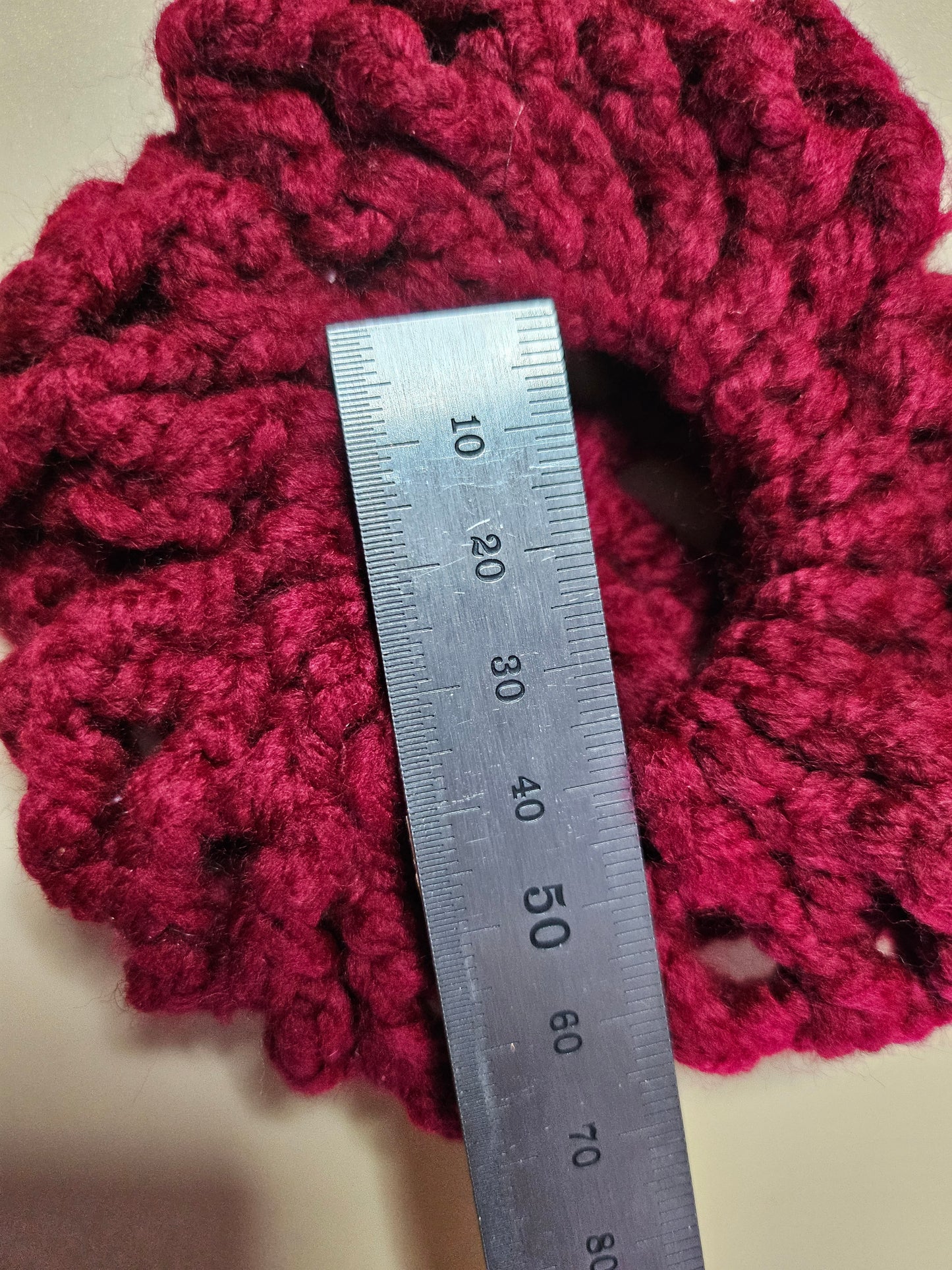 Chignon au crochet - vue arrière - diamètre intérieur 4 cm