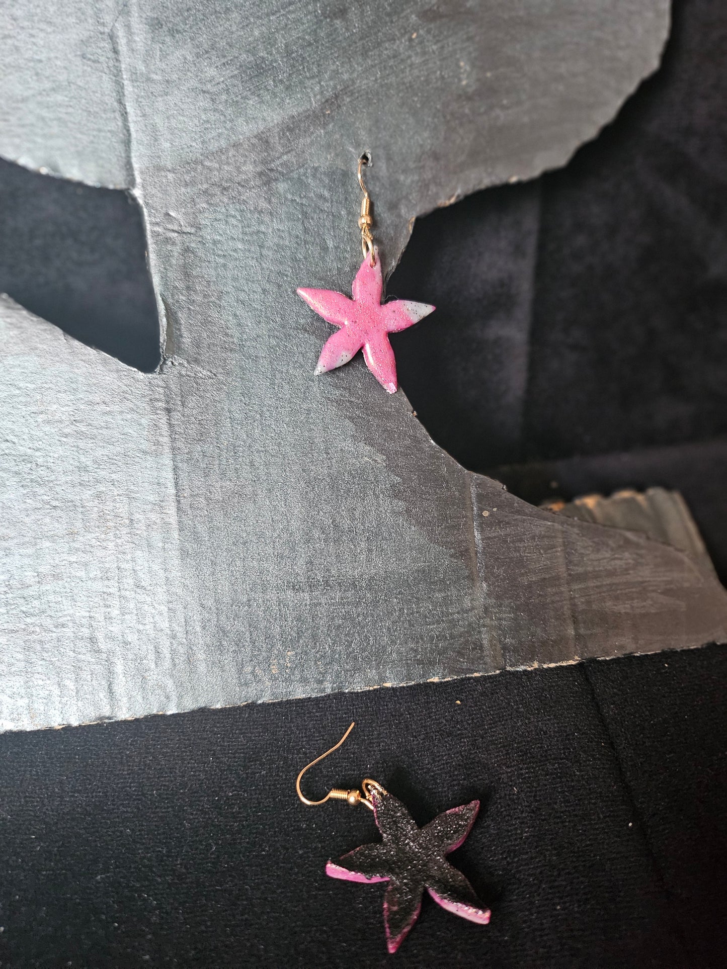 Handmade Pink Star Earrings - Handmade Jewelry