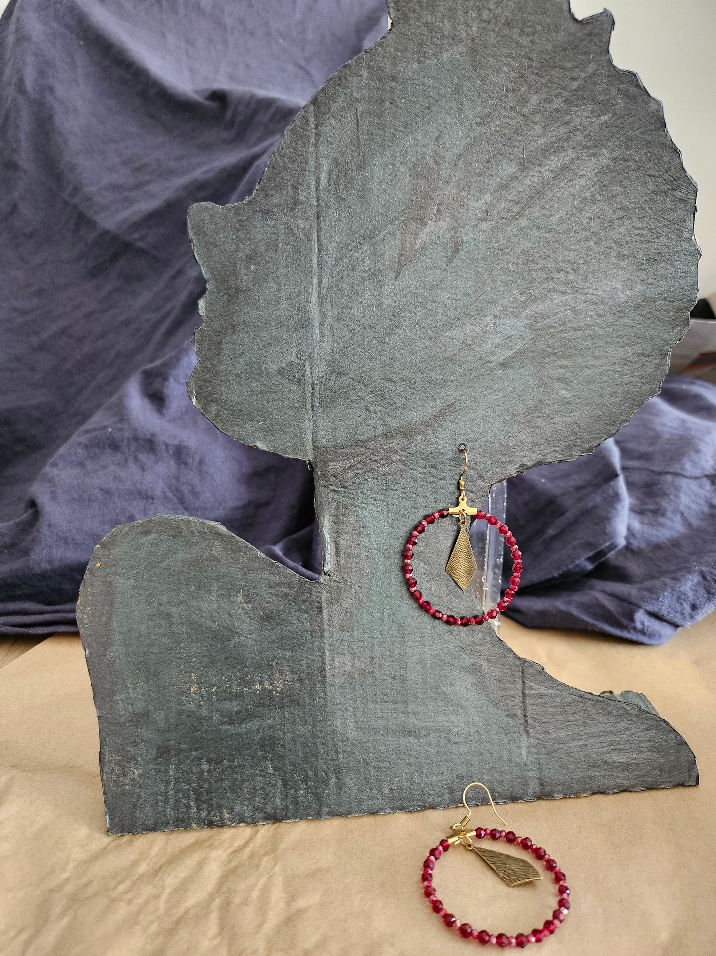 Boucles d'oreilles artisanales en perles de verre Rouges - Bijoux fait main