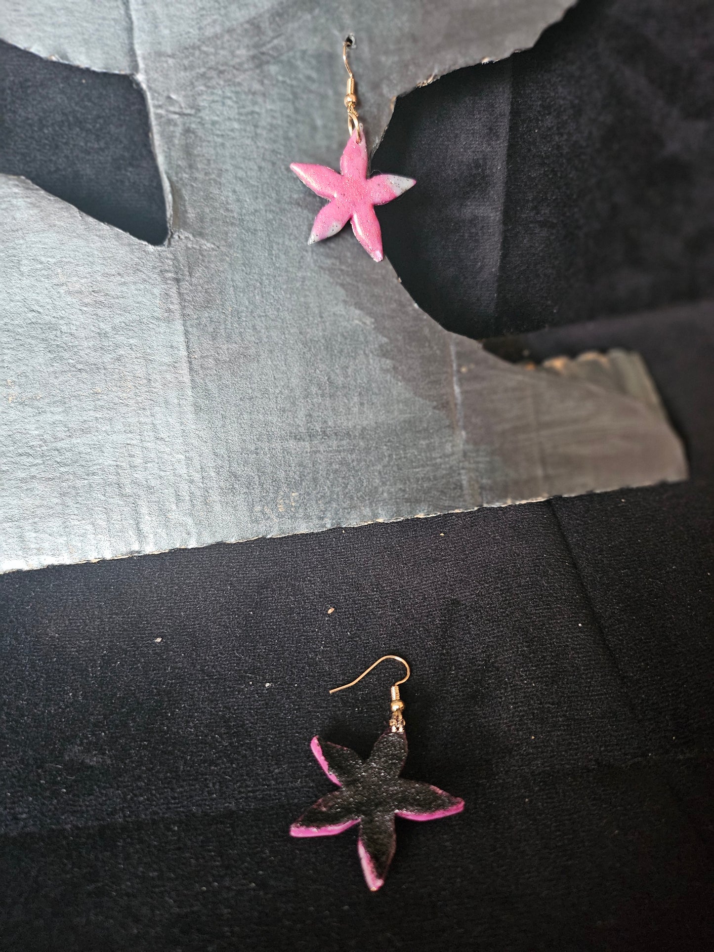 Handmade Pink Star Earrings - Handmade Jewelry