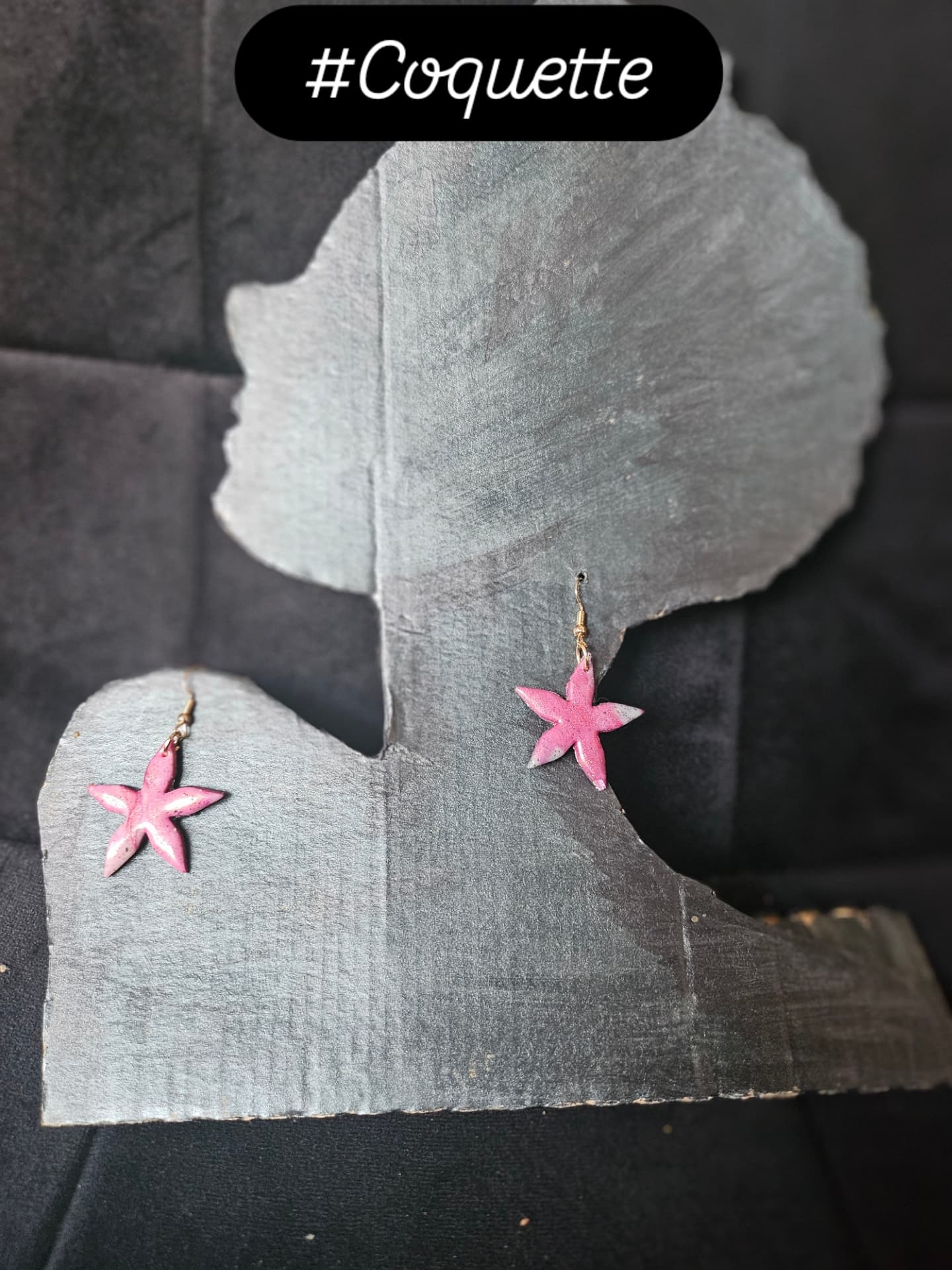 Handmade Pink Star Earrings - Handmade Jewelry