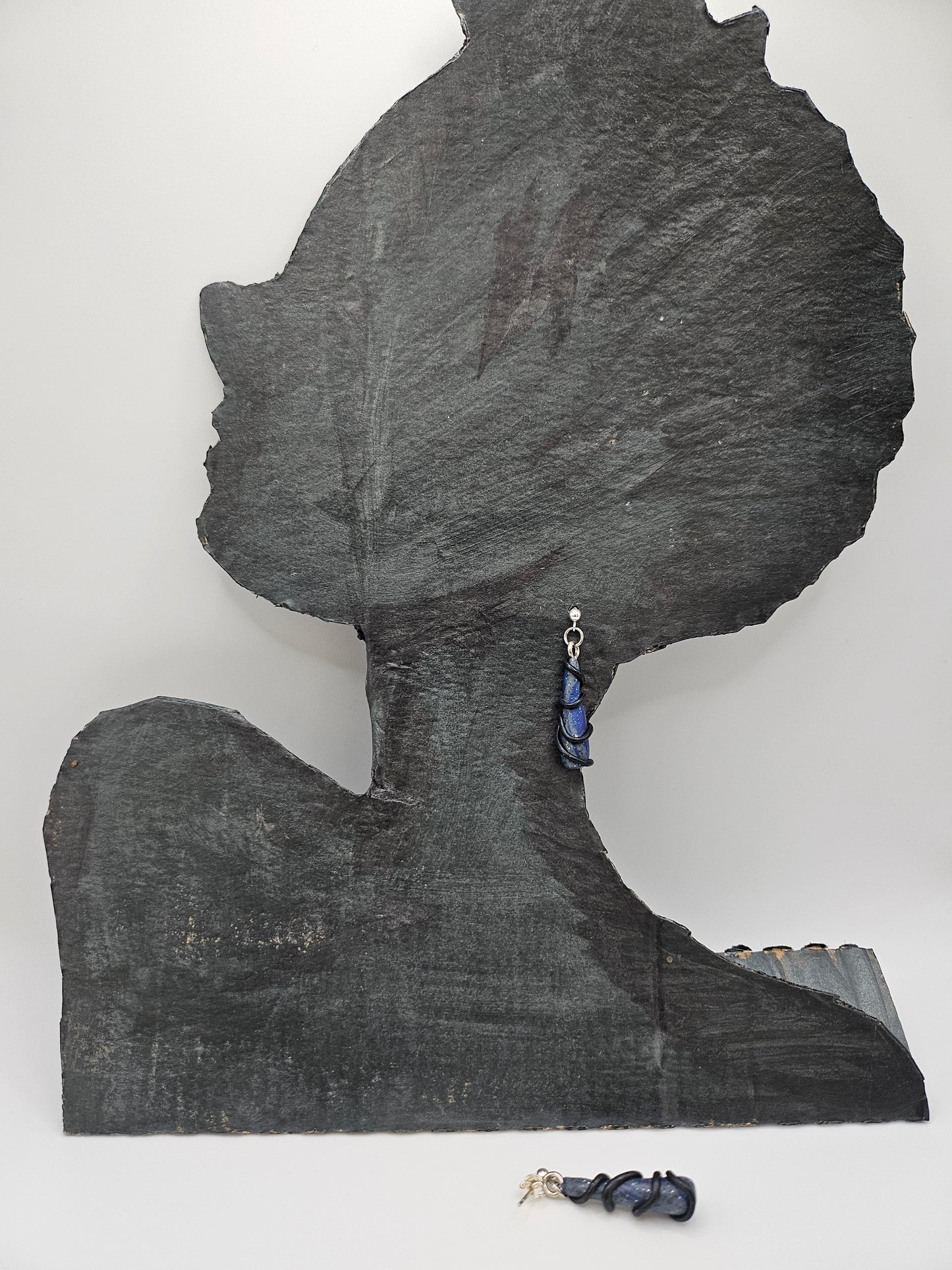 Boucles d'oreilles en forme de goutte, couleur jaune et gris ou bleu et noire